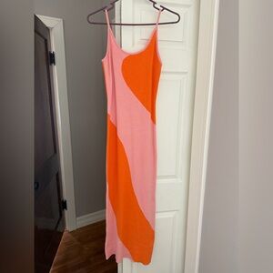 Amazon Pink and Orange Maxi Dress